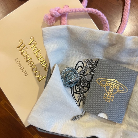 Vivienne Westwood Silver and Blue Crystal Pendant - Picture 7 of 7